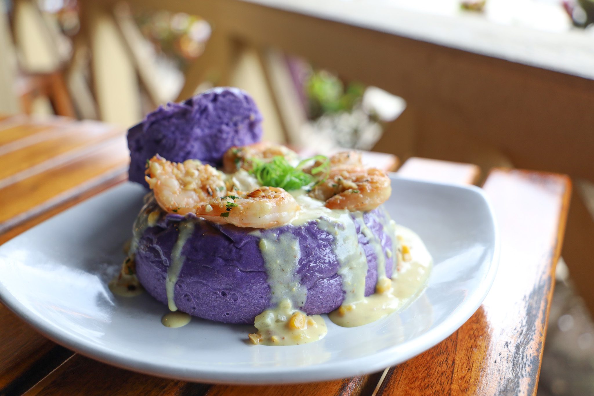 Chowder Bowl with shrimp and Taro bread